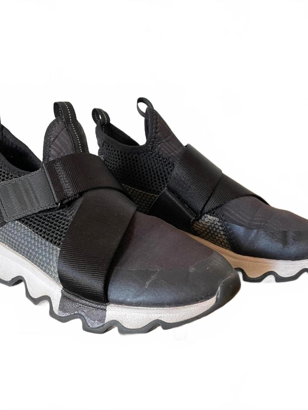 Sorel Black Slip-On Sneakers with Strap Detail